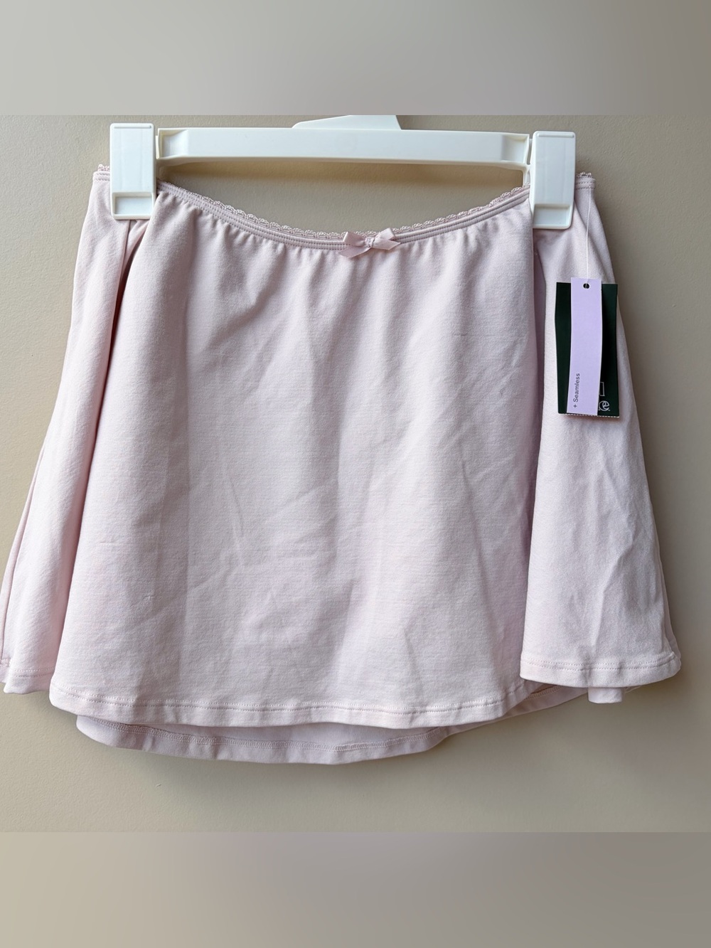 wild fable Pale Pink A-Line Skirt with Bow Trim